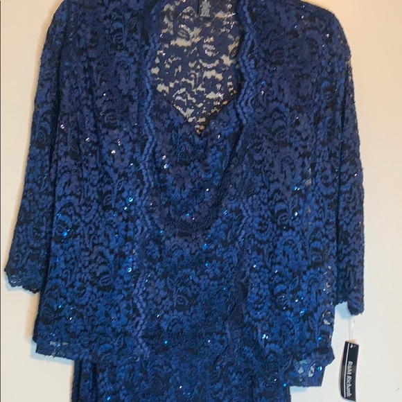 R&M Richards Formal Jacket Lace Long Dress Set NEW - Picture 11 of 16